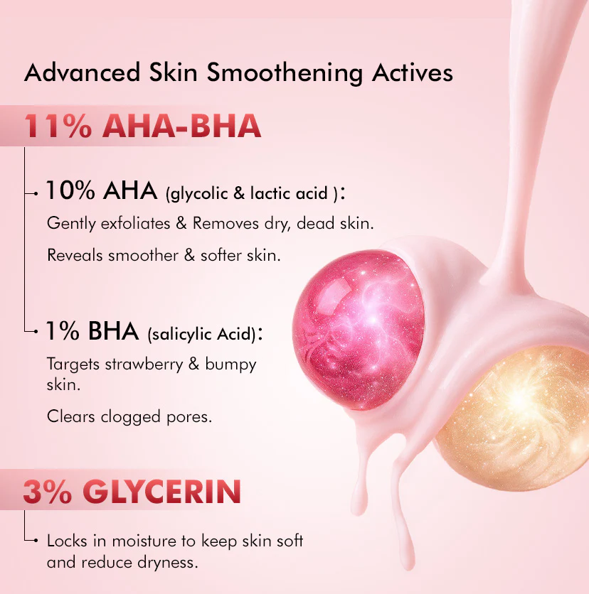 11% AHA BHA Strawberry Body Lotion for Skin Smoothening - Image 4