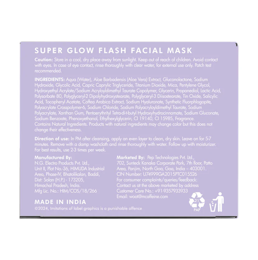 Super Glow Flash Facial 25% AHA+BHA+PHA Face Mask - 50gm - Image 9